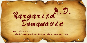 Margarita Domanović vizit kartica